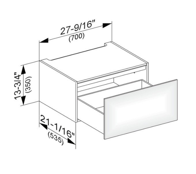 Keuco модуль нижнего шкафа для встройки снизу, с одним выдвижным ящиком, edition 11, дуб светлый арт. 31311 890000