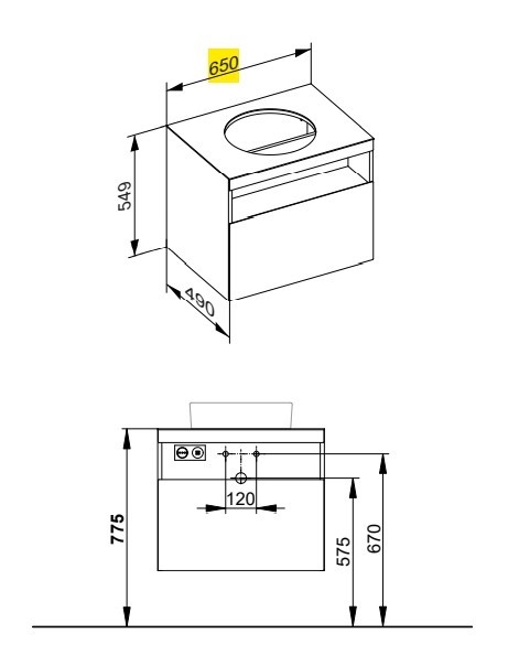 Keuco тумба под раковину 490 мм х 650 мм х 549 мм, с 1 выдвижным ящиком, с сифоном, кашемир/кашемир, stageline, кашемир арт. 32853 180000
