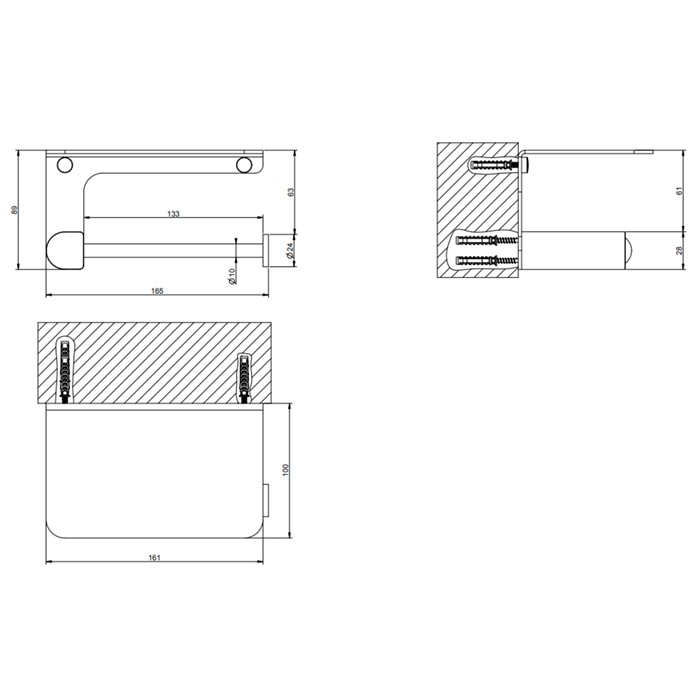 Gessi Держатель туалетной бумаги с крышкой, подвесной, Rilievo, 59449#031 цвет: хром