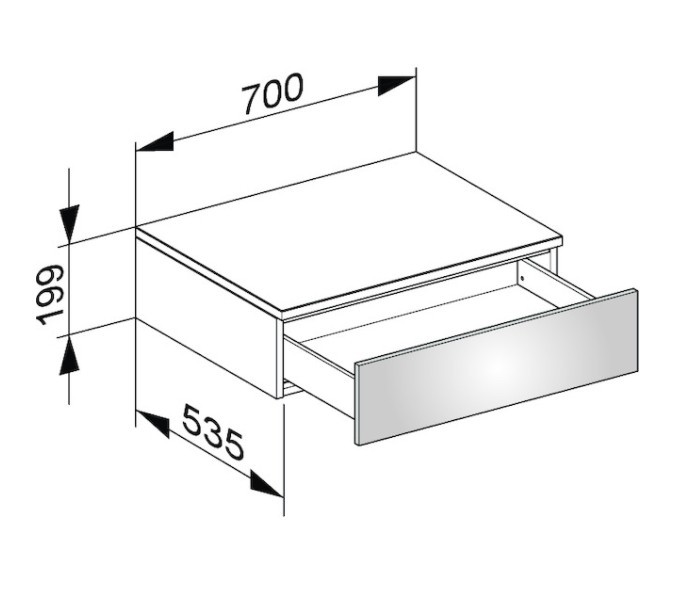 Keuco тумба боковая подвесная с одним выдвижным фронтом, edition 400, белый арт. 31740 400000