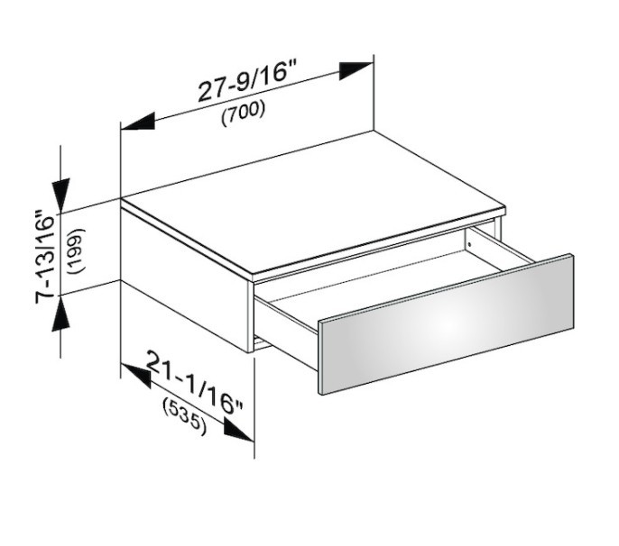 Keuco тумба боковая подвесная с одним выдвижным фронтом, edition 400, белый арт. 31740 400000
