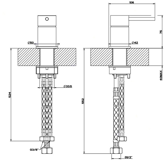 Gessi Рычаг удаленного управления, Flessa, 54005#239 цвет: шлифованная сталь