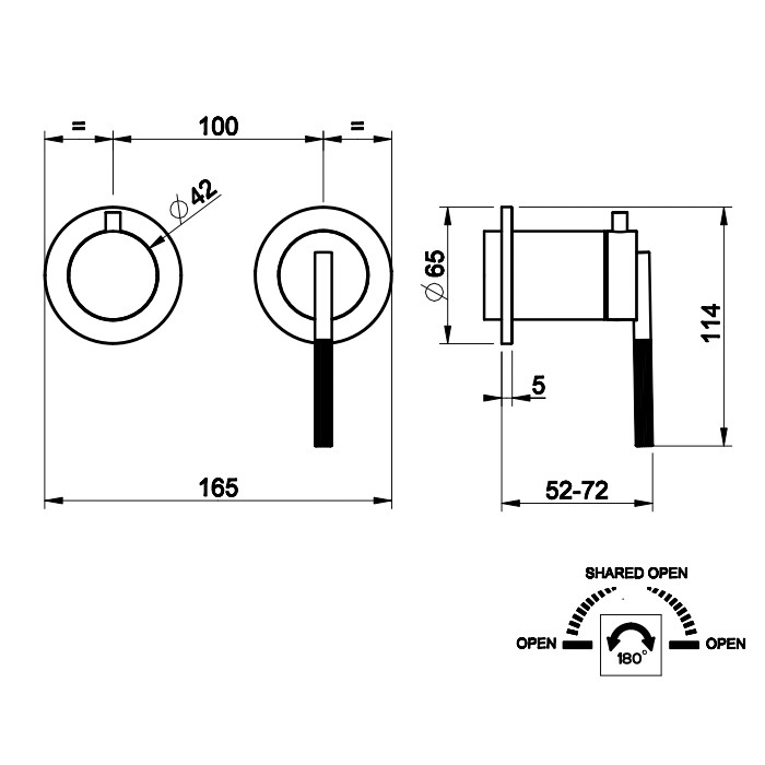 Gessi Смеситель для душа, встраиваемый, Ingranaggio, 63580#299 цвет: цвет: black xl