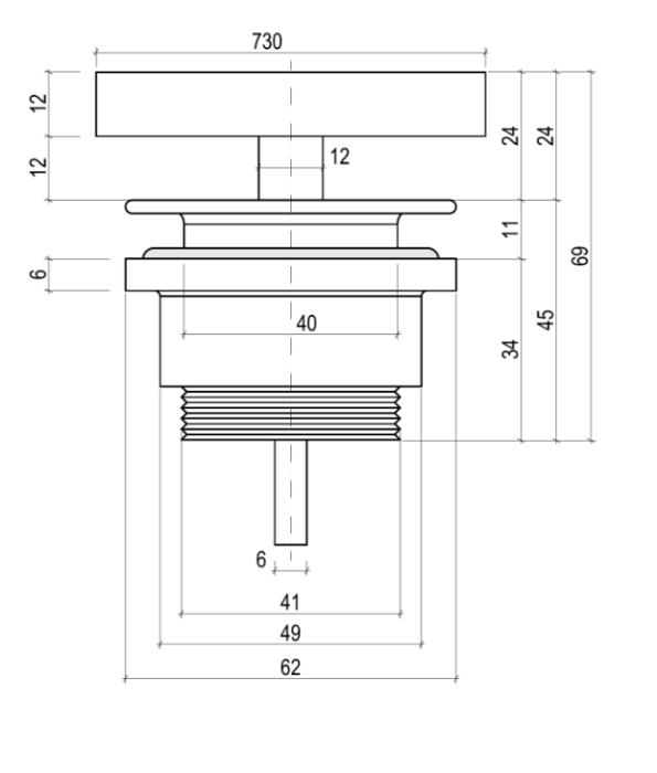 Salini донный клапан для раковины фиксированный, 16632rm цвет: матовый белый