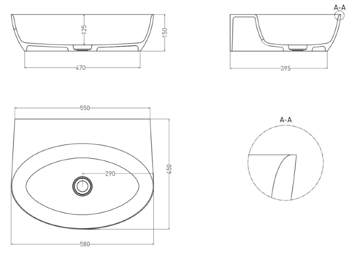 Salini раковина накладная 60x71, alda, 140323mrh цвет: матовый белый