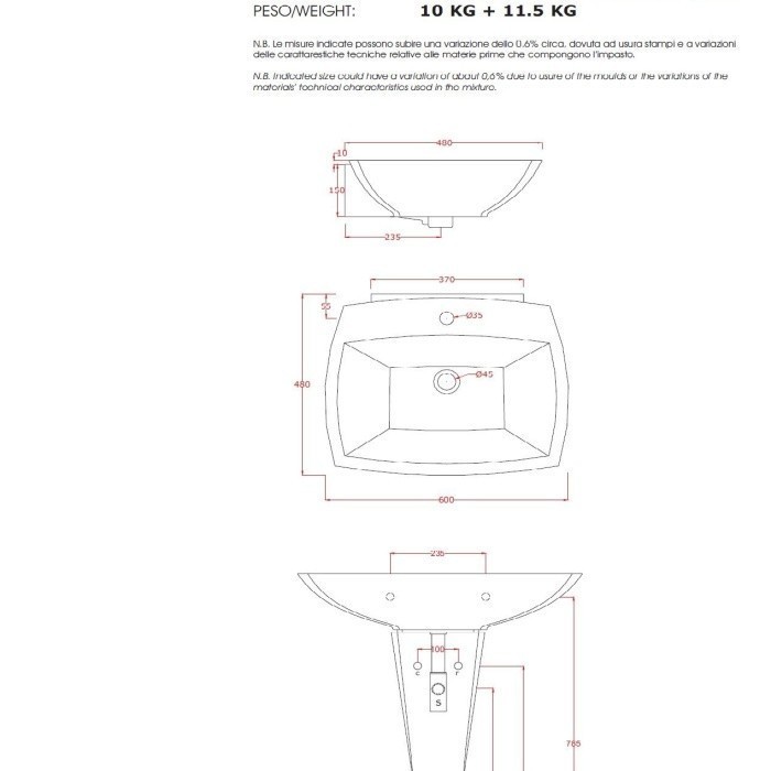 ArtCeram раковина для ванной комнаты, jzl003 03 00 jazz цвет: черный глянцевый