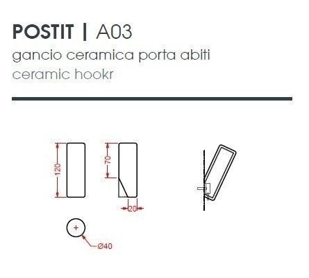 ArtCeram крючок  (для халатов | полотенец), psc005 01 00 post it цвет: белый глянцевый