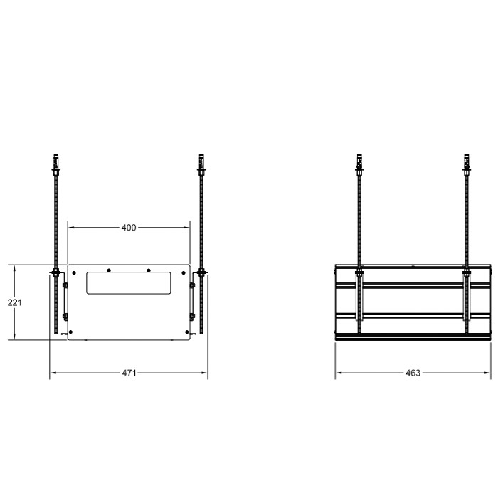 Gessi Профиль линейный 460 мм, для 2 модулей, установка Shift-Fix, Binario, 61004#299 цвет: black xl