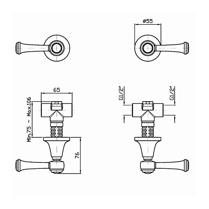 Zucchetti смеситель встроенный для душа, agora classic, хром арт. zam738 r99503