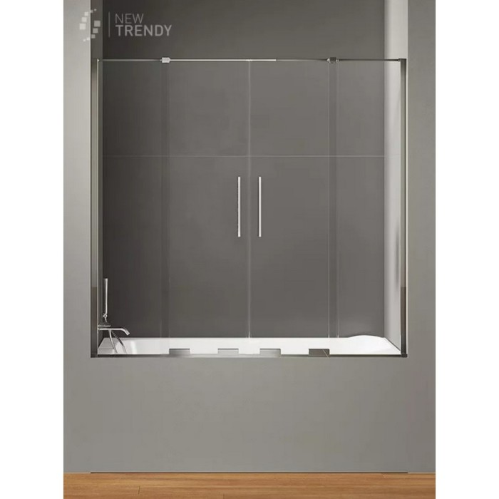 Шторка для ванны smart 150x150, New trendy Smart chrome, хром арт. EXK-4105