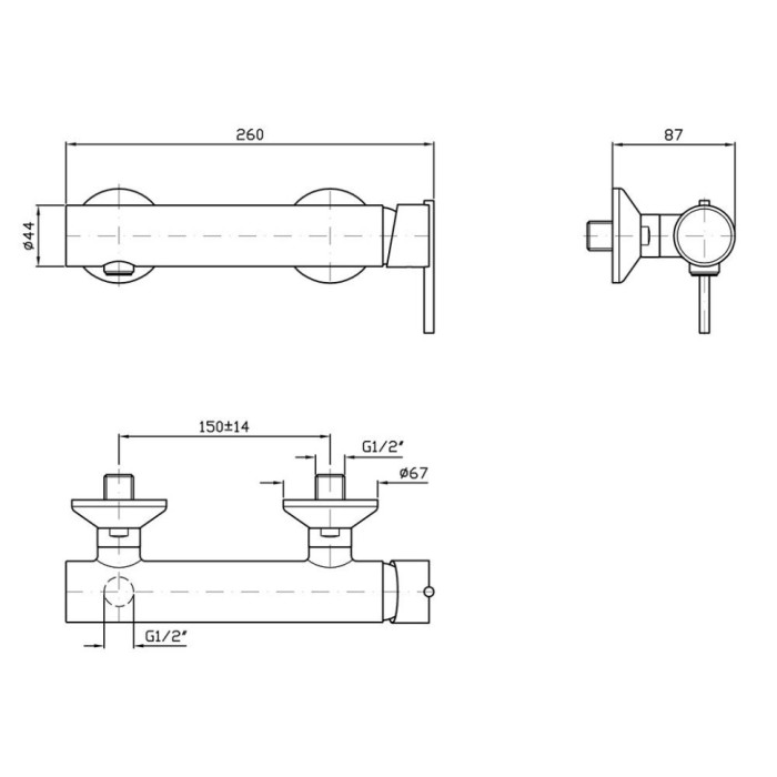 Zucchetti однорычажный смеситель для душа на 2 отверстия, zxs, хром арт. zxs076