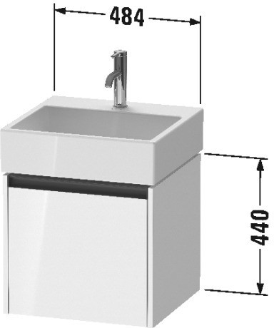 Duravit тумба подвесная под раковину 460 мм х 484 мм х 440 мм, ketho.2, k25074080800000 цвет: графит суперматовый