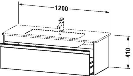 Duravit тумба подвесная под раковину с выдвижным ящиком, ketho, kt642107979 цвет: орех натуральный