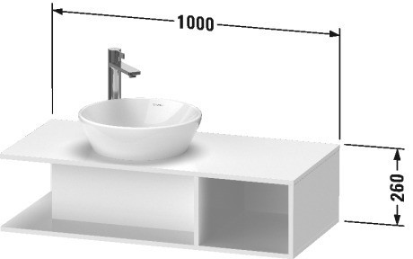 Duravit тумба подвесная под раковину слева 1000 мм х 480 мм, d-neo, de491904949 цвет: графит матовый