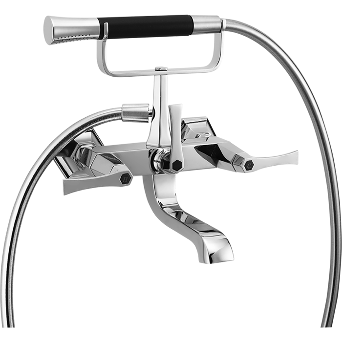 Cisal смеситель для ванны двухрычажный, с душевым комплектом cf0001206t cherie, цвет: хром