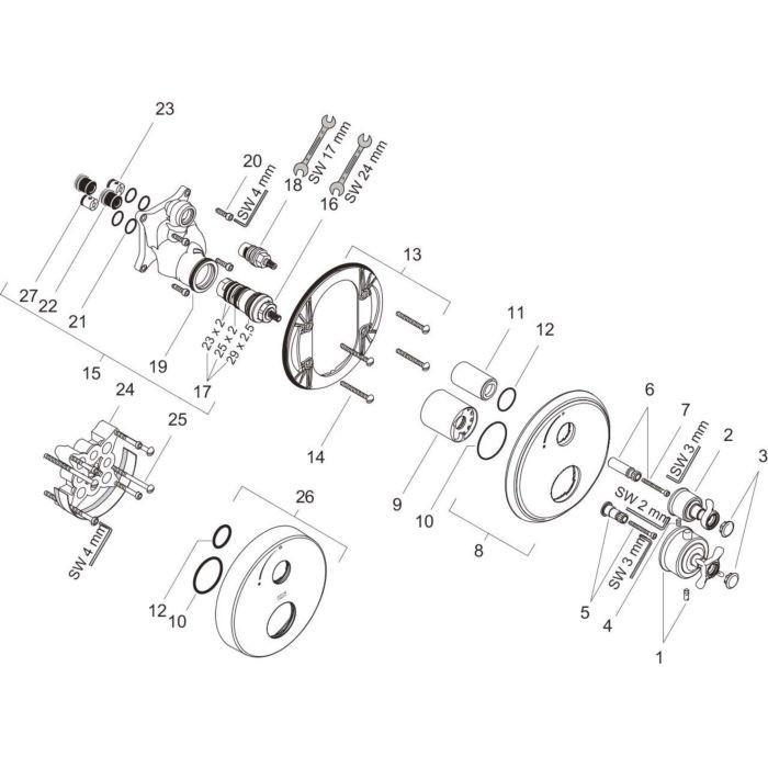 AXOR термостат для душа, Montreux, сталь арт. 16800800