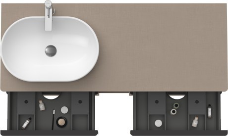 Duravit тумба подвесная под раковину слева 1400 мм х 550 мм, d-neo, de4970l7575 цвет: лён