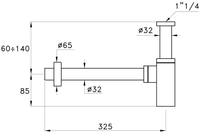 Stella сифон для раковины, sirius, арт. un09402pv06