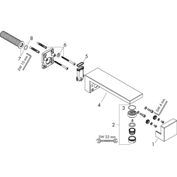 AXOR излив для ванной, Edge, красное золото арт. 46410300