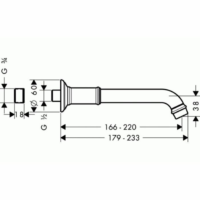 AXOR излив для ванной, Montreux, хром арт. 16541000