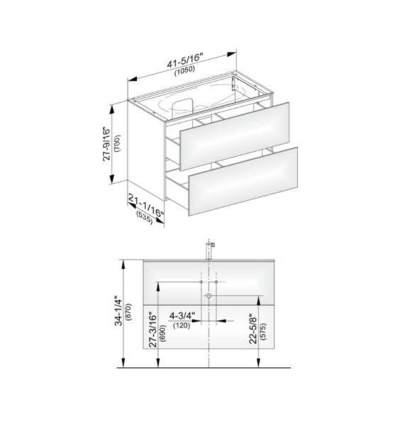 Keuco тумба подвесная под раковину с двумя выдвижными фронтами, edition 11, черный арт. 31352 570000