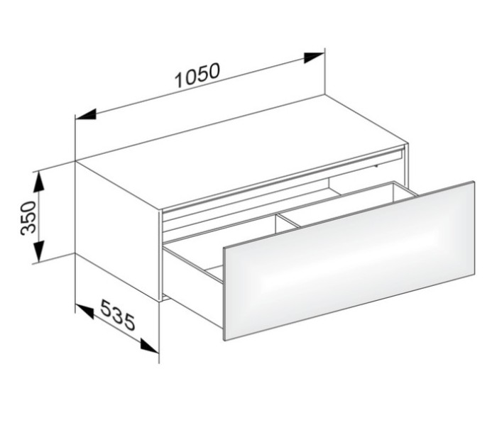 Keuco тумба боковая подвесная с одним выдвижным фронтом, с внутренней светодиодной подсветкой, edition 11, черный арт. 31324 570100