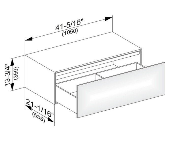 Keuco тумба боковая подвесная с одним выдвижным фронтом, с внутренней светодиодной подсветкой, edition 11, черный арт. 31324 570100