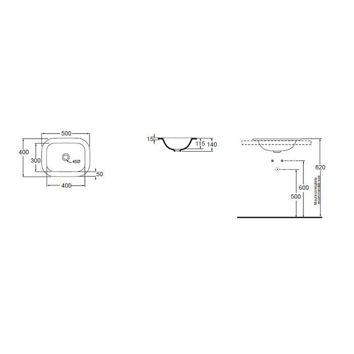 Azzurra Раковина 40x50 GLAZE, GLLT05040000BI (GLZ 50x40/SP bi) цвет: белый