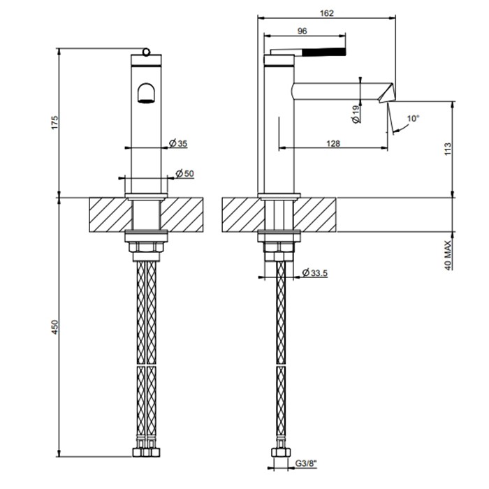 Gessi Смеситель для раковины, 1 отв., без донного клапана, Ingranaggio, 63502#299 цвет: black xl