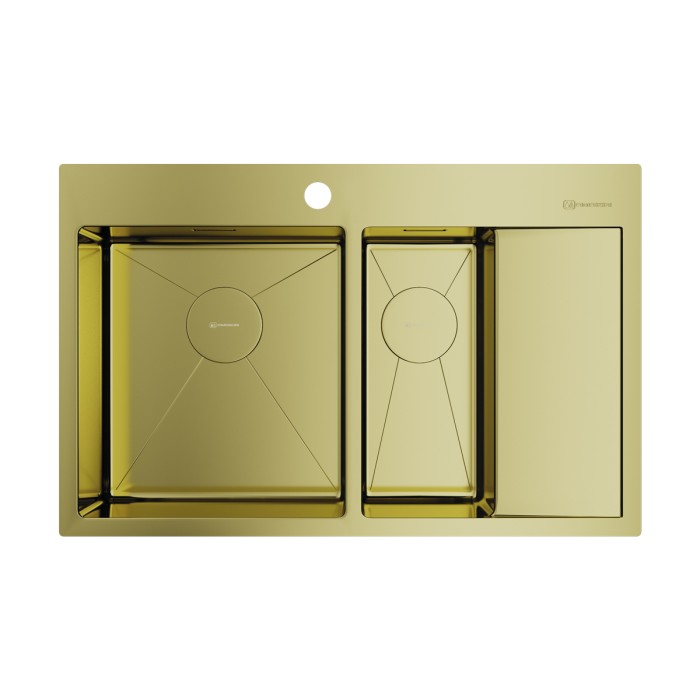 Omoikiri кухонная мойка Akisame 78-2-L, светлое золото арт. 4973087