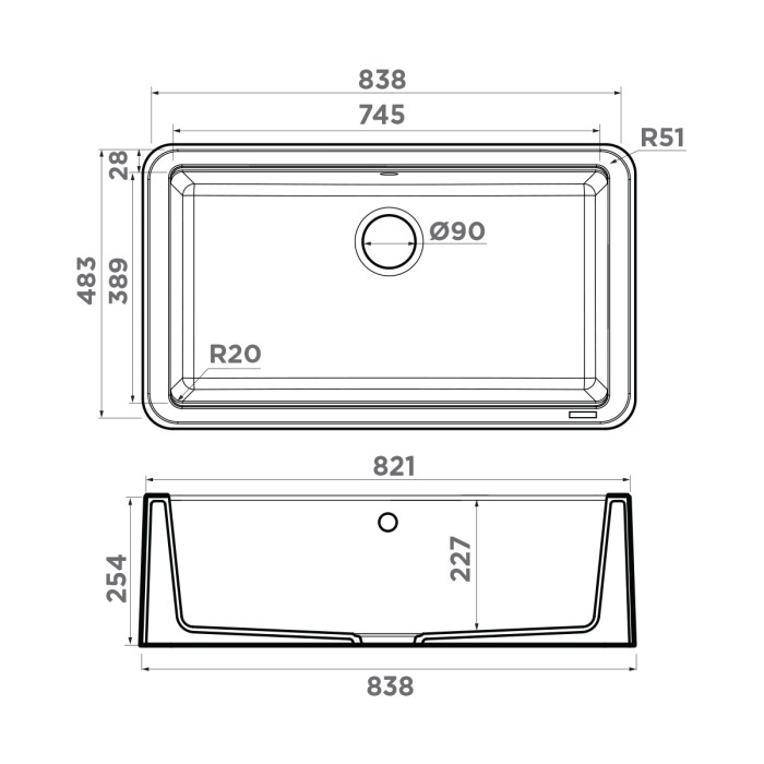 Omoikiri кухонная мойка Tarento 83, белый арт. 4993177