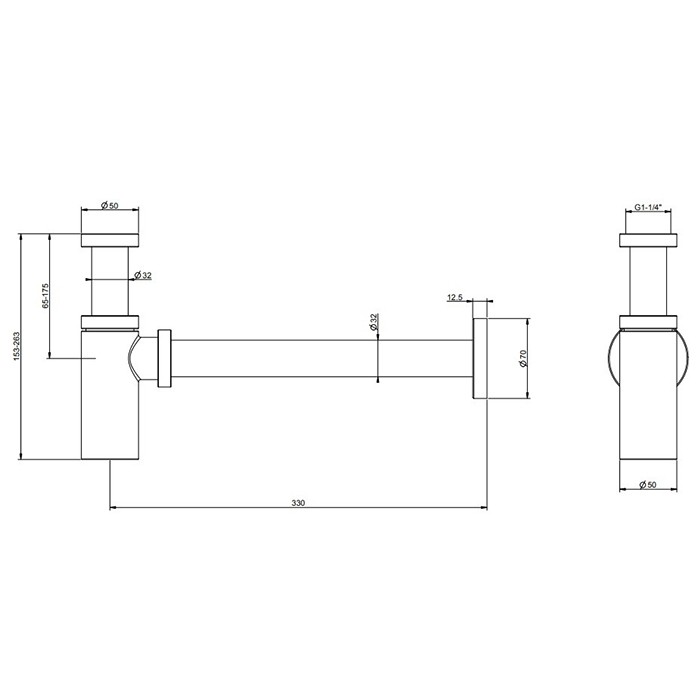 Gessi Сифон для раковины, круглый, цвет дрPVD, золото - 01377#030