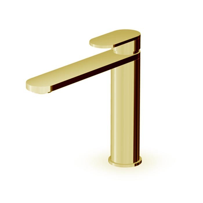 Zucchetti смеситель для раковины, на 1 отв., с донным капаном, octo, brushed british gold pvd арт. zoc566.p31