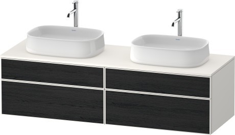 Duravit тумба подвесная под две раковины 550 мм х 1600 мм х 442 мм, zencha, ze4825b16840000 цвет: чёрный дуб/белый суперматовый