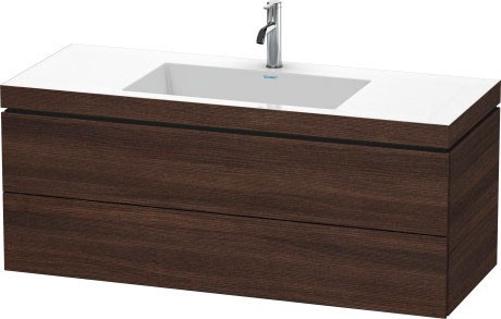 Duravit тумба подвесная с раковиной, l-cube, lc6929n5353 цвет: каштан темный