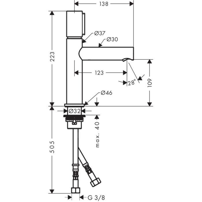 AXOR смеситель для раковины, Uno, красное золото арт. 45012300