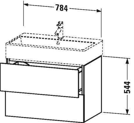 Duravit тумба подвесная под раковину, l-cube, lc627703838 цвет: доломитово-серый