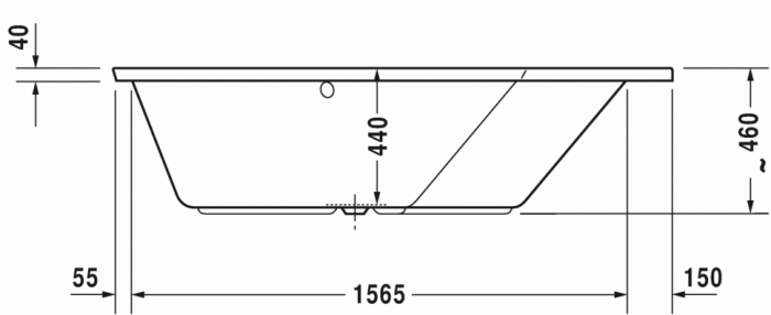 Duravit акриловая ванна 5 1770 х 1300 c двумя разными наклонами спинки, paiova, 700391000000000 цвет: белый