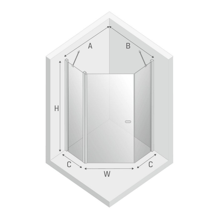 Душевое ограждение 80x80x195, New trendy New soleo black, черный арт. K-0612