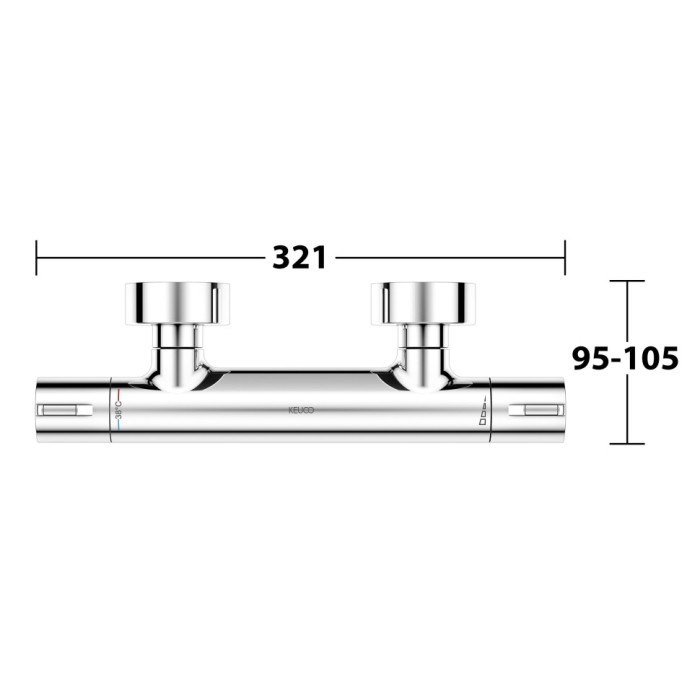 Keuco термостат для душа blue с защитой от обратного потока, plan blue, хром арт. 53926 011001