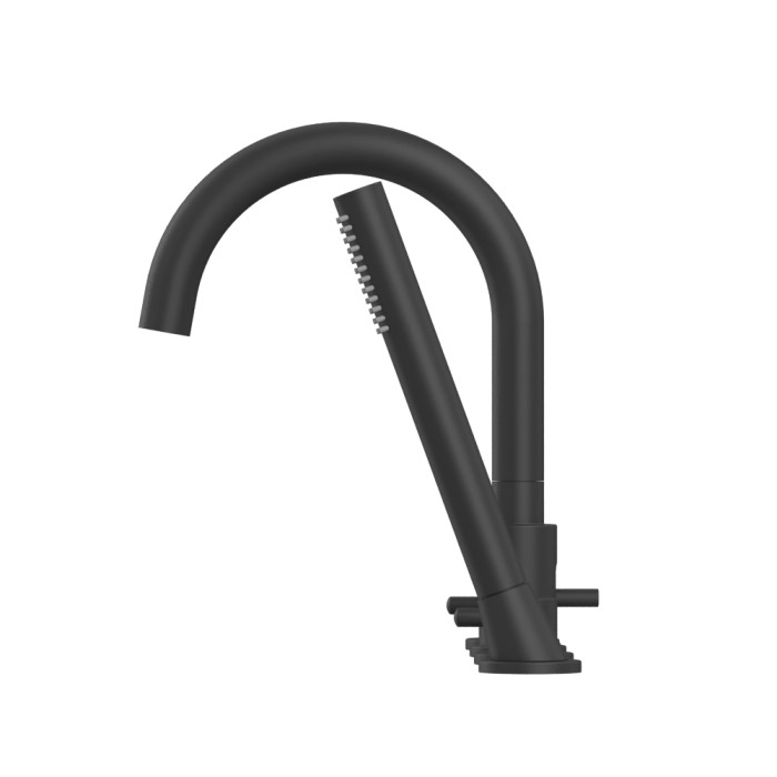 Смеситель для ванны на 4 отверстия, Whitecross Y black, черный мат арт. Y1232BL