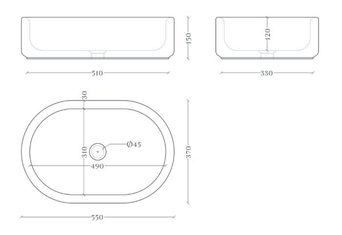 Раковина накладная 55x37, ArtCERAM Wonder, белый арт. WNL001 01 34