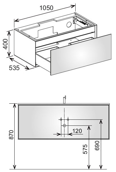Keuco тумба под умывальник, со внутренним освещением 1050x400x535 мм фасад венецианский дуб, edition lignatur, арт. 33350 750011