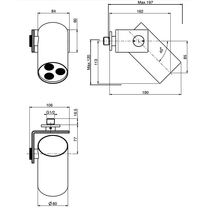 Fima Carlo Frattini верхний душ 8см., настенный soffioni, хром арт. f5918cr