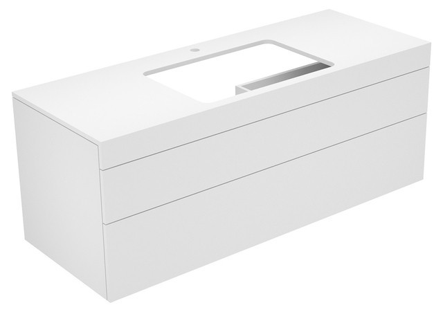 Keuco тумба подвесная под раковину с отверстием под смеситель, с двумя выдвижными фронтами, edition 400, трюфель арт. 31573 140100