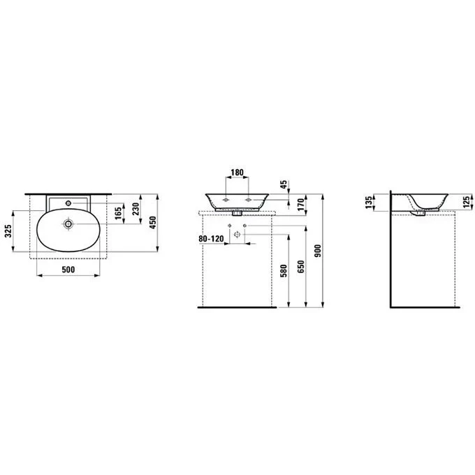 LAUFEN раковина 56x45, THE NEW CLASSIC - 8.1685.2.000.104.1