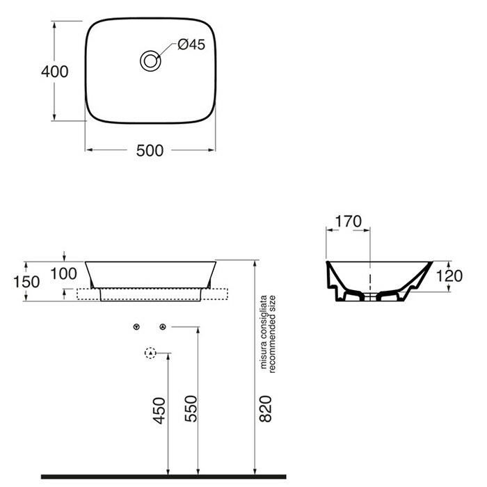 Azzurra Раковина 40x50 PRUA, PRLN05040000BI/(PRU50/IN bi)*0 цвет: белый