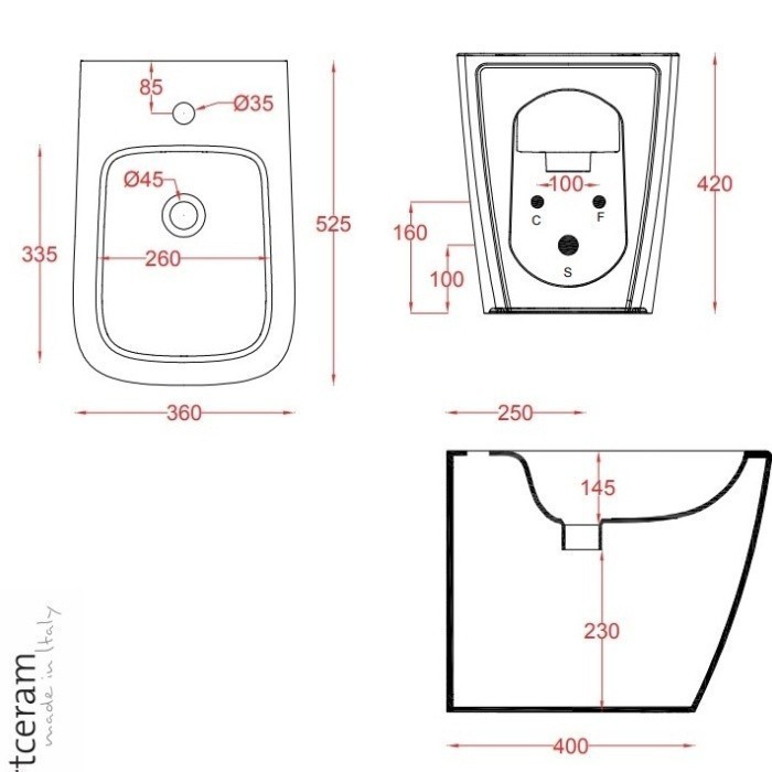 ArtCeram биде (напольное), asb002 01 86 a16 цвет: белый