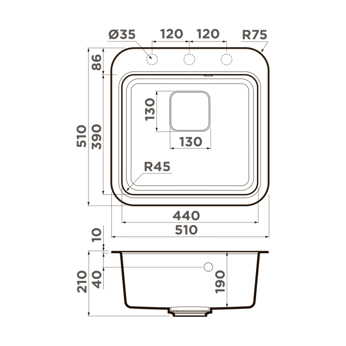 Omoikiri кухонная мойка Tasogare 51, ваниль арт. 4993736