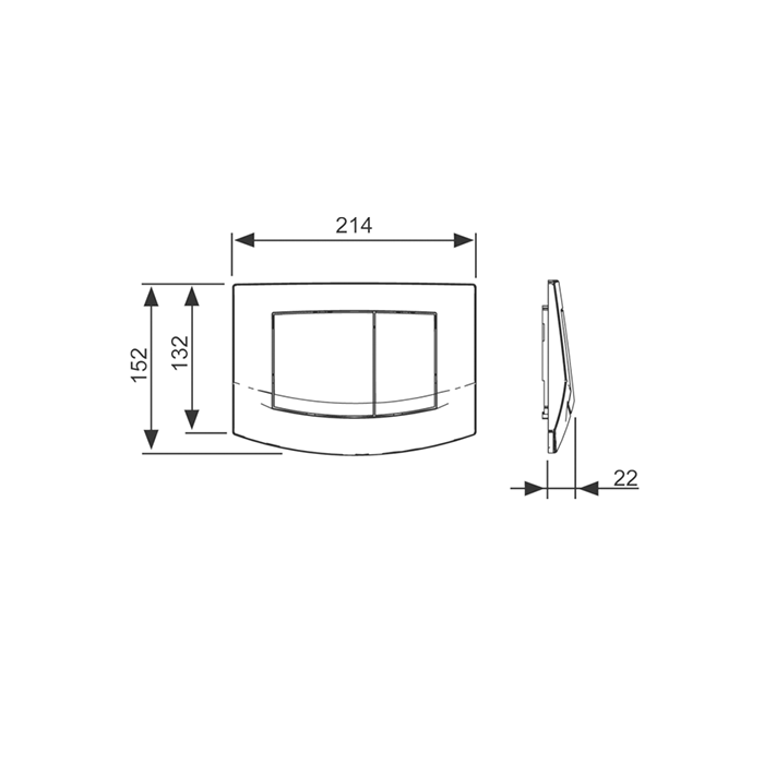 TECE панель смыва с двумя клавишами, хром матовый, ambia - 9240254